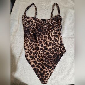 Good American Leopard Print Kids One-Piece Swimsuit - Brown/Black